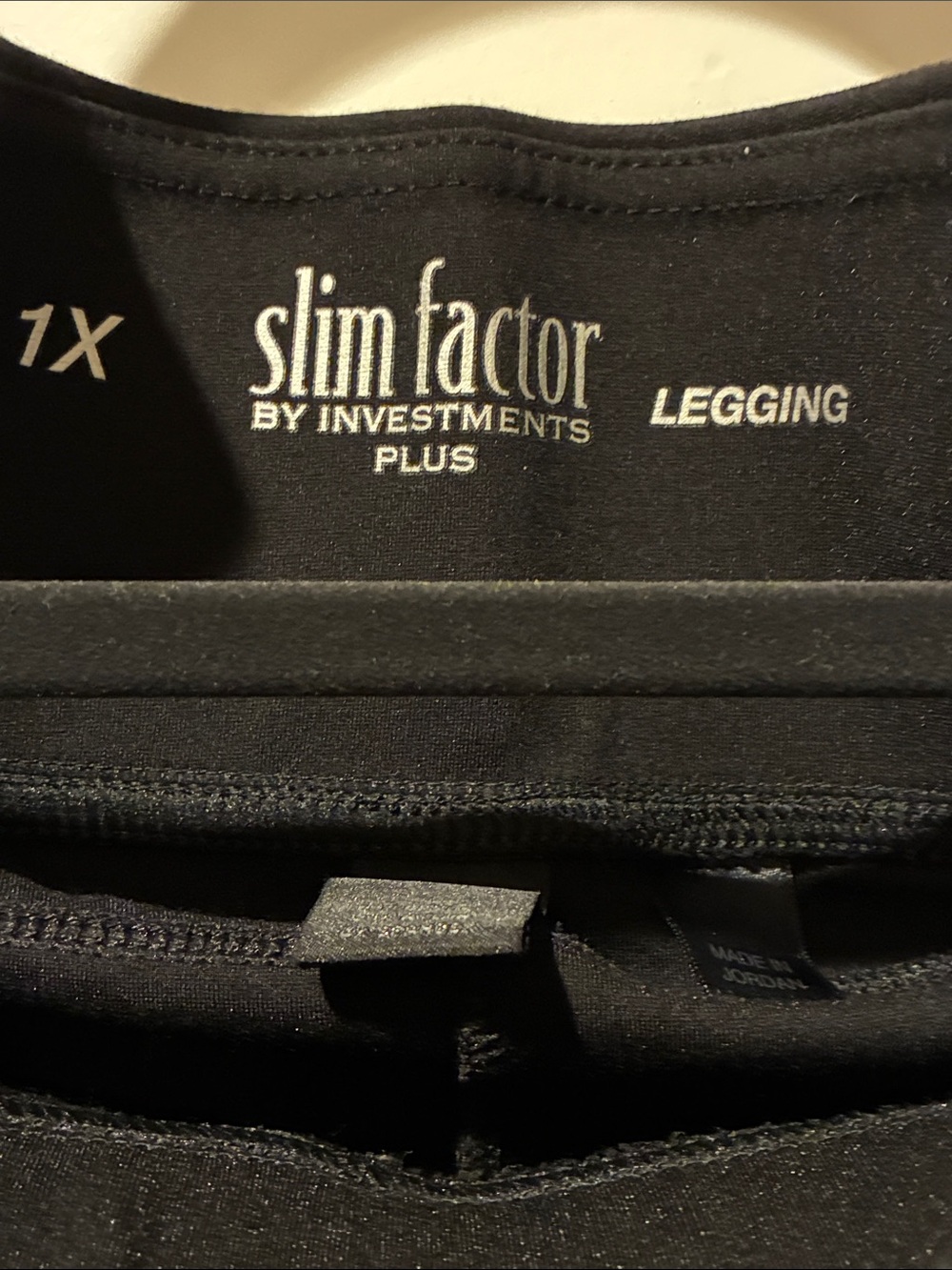 Investments Slim Factor Plus Black Leggings